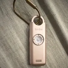Birdie Personal Attack Alarm Keyring w/ Flashlight, USB Rechargeable, Pink