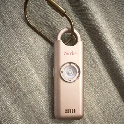 Birdie Personal Attack Alarm Keyring w/ Flashlight, USB Rechargeable, Pink