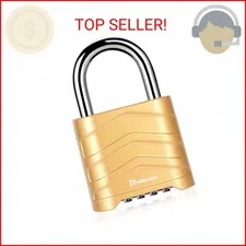 Combination Lock, 4 Digit Heavy Duty Padlock Metal Outdoor, Weatherproof Alloy L