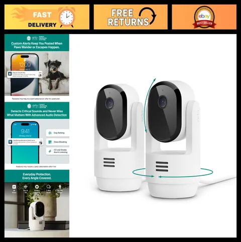 2K Indoor Security Camera - Pan Tilt, Person & Animal Detection, Motion Tracking