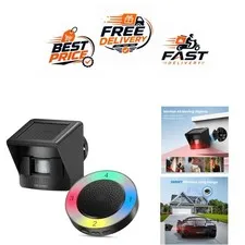 TECKNET Solar Wireless Driveway Alarm Motion Sensor 2600ft RGB Alerts