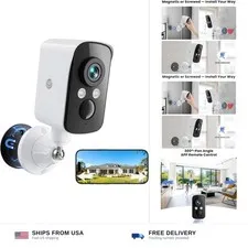 300° Pan Wireless Outdoor Security Camera, No Subscription Free 7-Day Cloud/S...