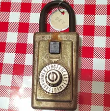 SURA Combination Padlock Letter Dial Gold Metallic Metal Medium 7/16" Shackle