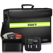 Large Fireproof Bag 6500°F with Lock/Removable Folder Layers/Small Fireproof ...
