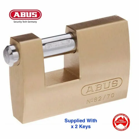 ABUS Padlock Monoblock  82/70 -70mm -KEYED ALIKE Brass Bodied Padlocks-FREE POST