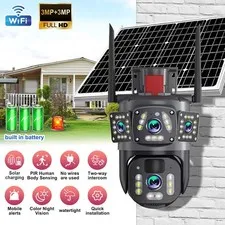 6MP Dual Lens Solar Security Camera Outdoor Wireless WiFi PTZ Color Night Vision