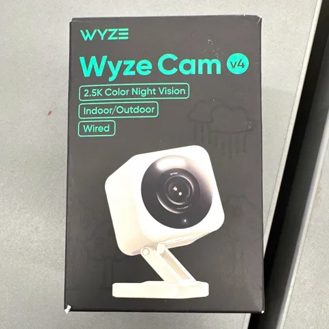 Wyze Cam v4 2.5K Wired Camera Color Night Vision Indoor/Outdoor