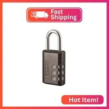 Master Lock Black Combination Padlock, Indoor Gym Locker Lock with Customizable