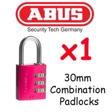  ABUS Combination Padlocks - Resettable 30mm  x1  High quality - HOT PINK