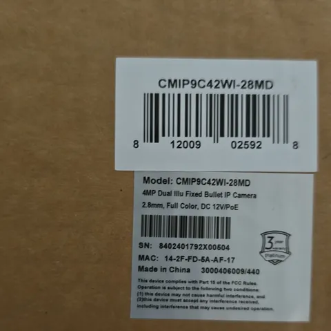 LTS CMIP9C42WI-28MD 4MP IP Full Color Wired 12V Bullet Camera White