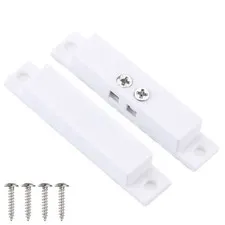 4 Pcs N.C. Wired Door Alarm Magnetic Contact Sensor, Magnetic Reed Switch,White