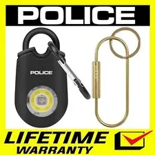 Personal Safety Alarm Keychain Police Mini Siren Flashlight Pocket Alarm Black