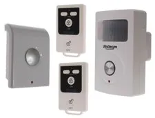 Battery PIR Alarm & Additional Siren (both 130 decibels) & 2 x Remote Controls 
