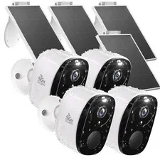2.4/5G 4PC Wireless Solar Outdoor Security Camera with Solar Panels
