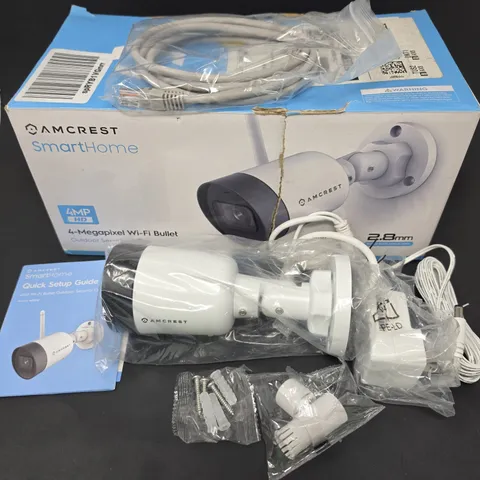 Amcrest 4MP Smart Home Wifi Bullet Security Camera Outdoor Motion Mic ASH42-W
