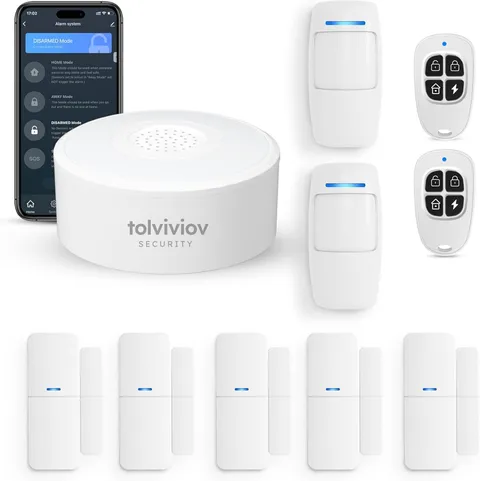 Home Security System Wireless, DIY Door Alarm Security System, App Alerts, 10-Pi