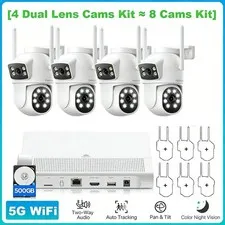 Wireless WIFI Outdoor 4MP IP Security Camera System 10CH HDD NVR CCTV Home Audio