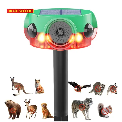 Outdoor Motion Sensor Alarm Barking Dog 360 Detection 120dB Solar Powered 3
