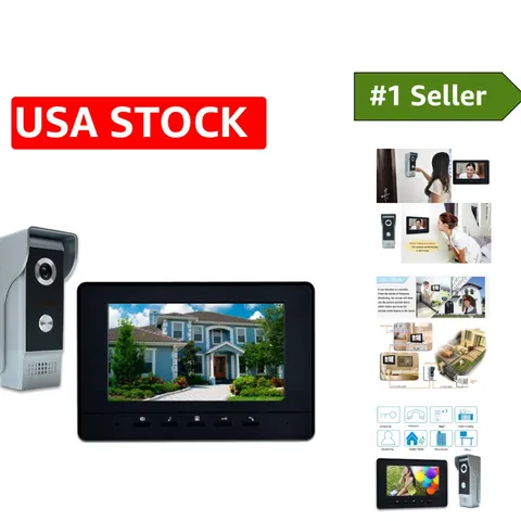 Stylish 7-Inch Video Door Phone with Night Vision IR and Secure Lock Control