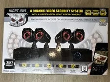 Night Owl 960H Video Security 500GB DVR System 8 Channel 4 Cameras New Open Box