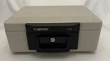 Sentry Safe 1100 Fire Resistant Valuables Security Lock Box Chest W/Key EUC