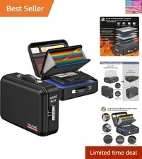 Fireproof Document Box, Hard Case Fireproof Box with Lock Hard-Shell Design F...