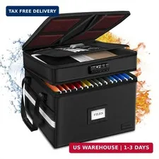 Fireproof File Oganizer with Lock, 2 Layer Fireproof Document Storage Box | Port