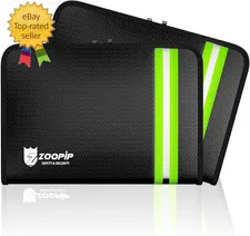 2 Pack 2000°F Fireproof Money Bag, Black, 10.8"X7.4" | Reflective Strip, Portabl