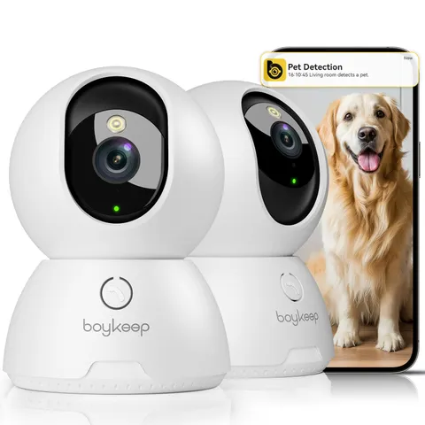 2K Cameras for Home Security, 2-Pack Indoor Camera with Night Vision, Pet Cam...