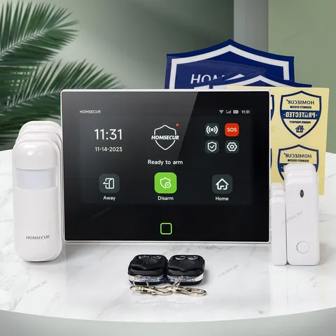 HOMSECUR Wireless WIFI 4G GSM SMS Autodial Burglar Intruder 7" Alarm System