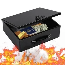Fireproof Safe Lock Box Metal Home Document Security Cash 13.2x11x4.13 Inch XL