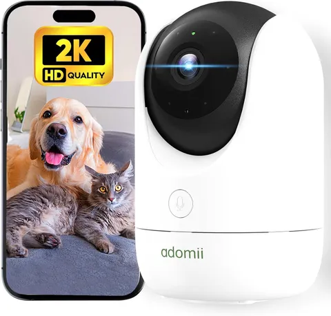 adomii 2K Indoor Security Camera Pan/Tilt Wi-Fi Baby Pet Monitor Night Vision