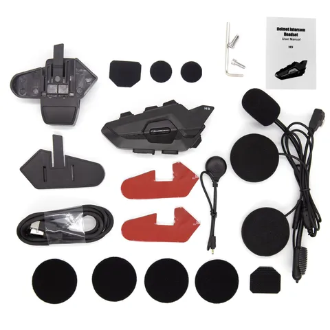 Hysnox H9 Motorcycle Helmet Intercom 1000M Range BT5.1 Hands-free Interphon UWJA