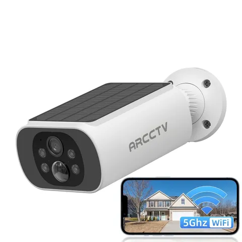 ARCCTV Solar Battery Security Camera Wireless Outdoor 5G Wifi Color Night Vision