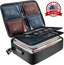 Bolsa ignifuga impermeable con cerradura para documentos importantes portatil