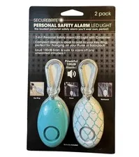 2-pack of SECUREBRITE Personal Safety Alarms with LED Lights