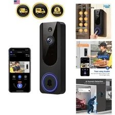 1080p WiFi Video Doorbell Camera Wireless, Battery Powered, AI Human and Moti...
