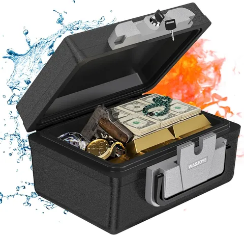 Fireproof Waterproof Safe Box 0.5 Cubic Feet Fireproof Safe W/ Key Lock Portable