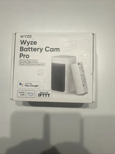 Wyze Battery Cam Pro 2K Color NV W/ Radar & PIR Motion Detection
