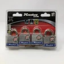 4 Pack Master Lock 3008D Laminated Steel Padlock 1-1/2 NEW SEALED Keyed Alike