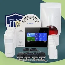 HOMSECUR Wireless WIFI 4G LCD Home Security Alarm System with Red Flash Siren