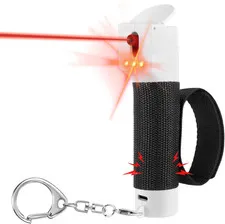 Alarma de seguridad personal spray de pimienta sirena 130db luz roja recargable