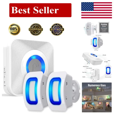 Secure Your Home with WaveLink Wireless Driveway Alarm Chime & 2 Sensors Bundle