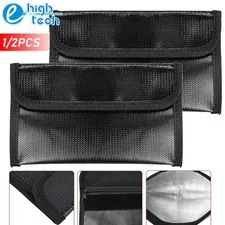 1/2PCS Fireproof Document Bag Waterproof Cash Money Pouch Safe Storage w/ Zipper