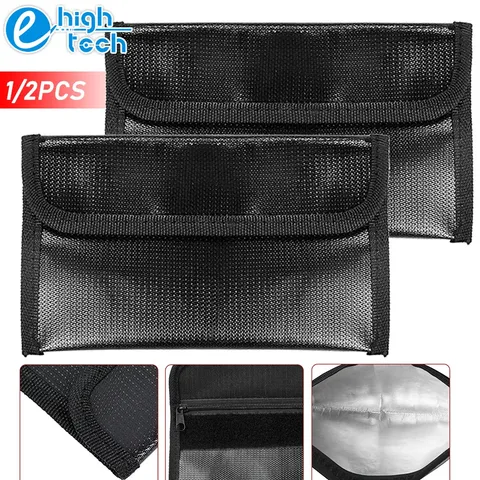 1/2PCS Fireproof Document Bag Waterproof Cash Money Pouch Safe Storage w/ Zipper