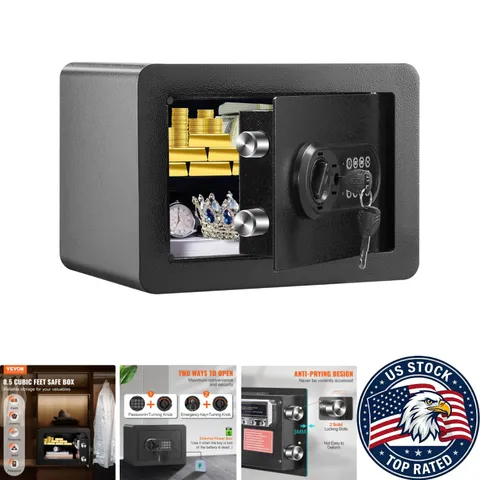 Elegant 0.5 Cu Ft Digital Keypad Security Safe - Wall-Mounted & Sturdy