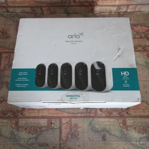 Arlo Essential 3rd GEN (2025) Wire-Free Indoor/Outdoor 2K  Camera White 5 Pack