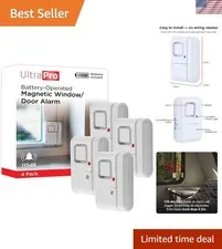 Personal Security Window and Door Alarm, 4 Pack, Wireless Chime | DIY Protect...