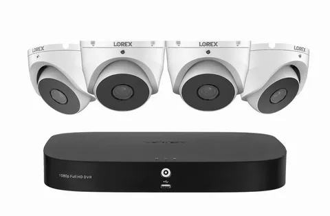 Lorex 1080p 8 Channel 1TB Wired DVR System with Four 1080p HD CVI Dome Cameras