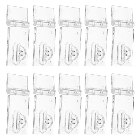 10 Sets Clear Acrylic Lock Hasp Buckles for Cabinet Door Box and Drawer -